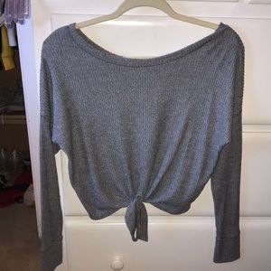 Abercrombie Grey Tie Shirt